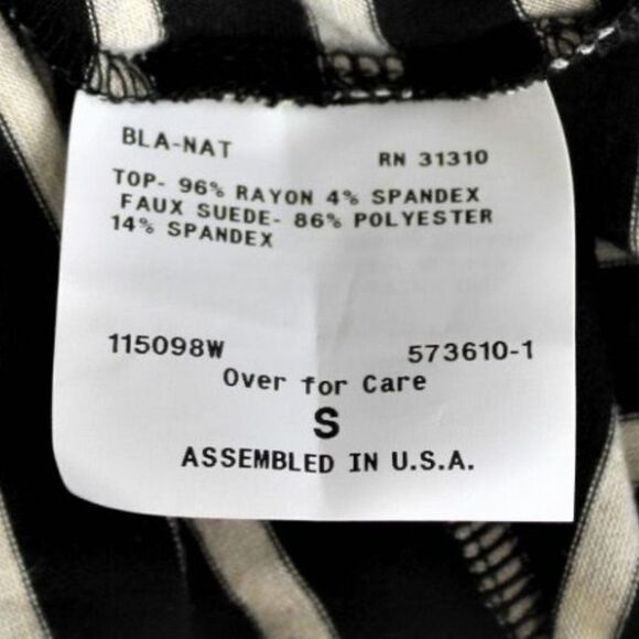 T-Shirt Dress Knee Length Short Sleeve Color Block Striped Black & Tan Sz Small - Picture 6 of 7